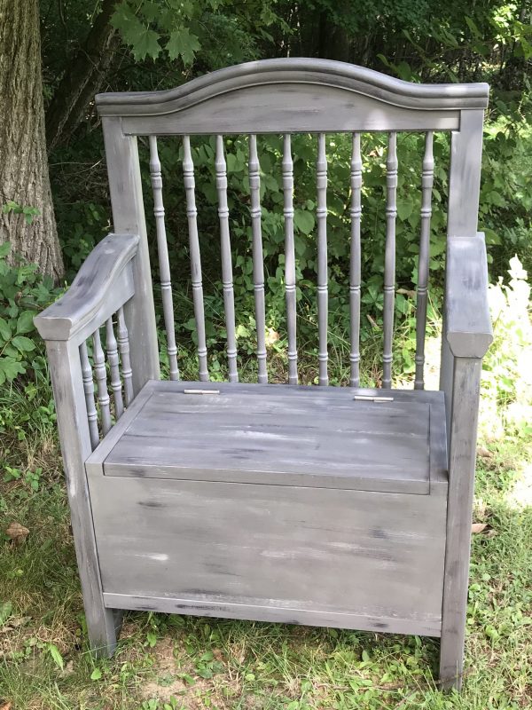 Amy's Upcycles, repurpose, crib to bench, upcycle, Pottstown PA, painted furniture, TCACC