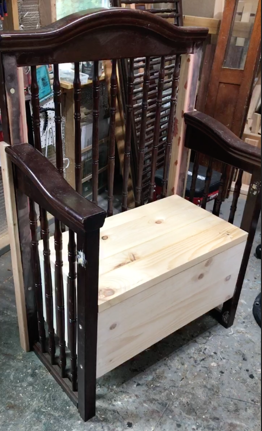 Amy's Upcycles, repurpose, crib to bench, upcycle, Pottstown PA, painted furniture, TCACC