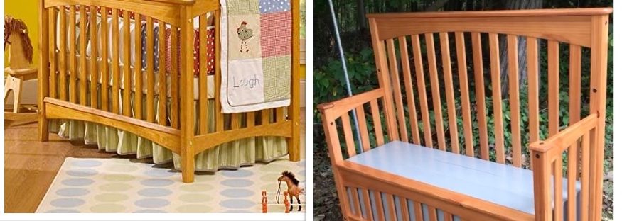crib, bench, repurpose