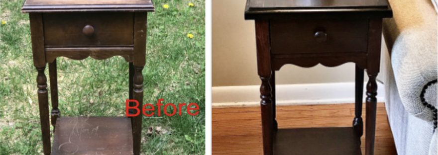 End table before and after
