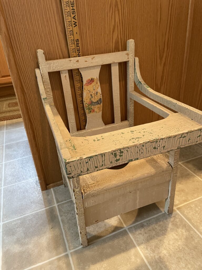 Antique potty chair before