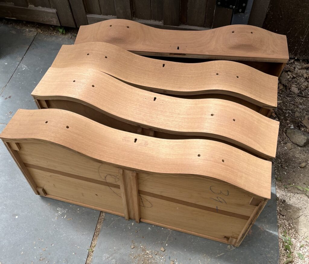 Sanded mahogany drawers