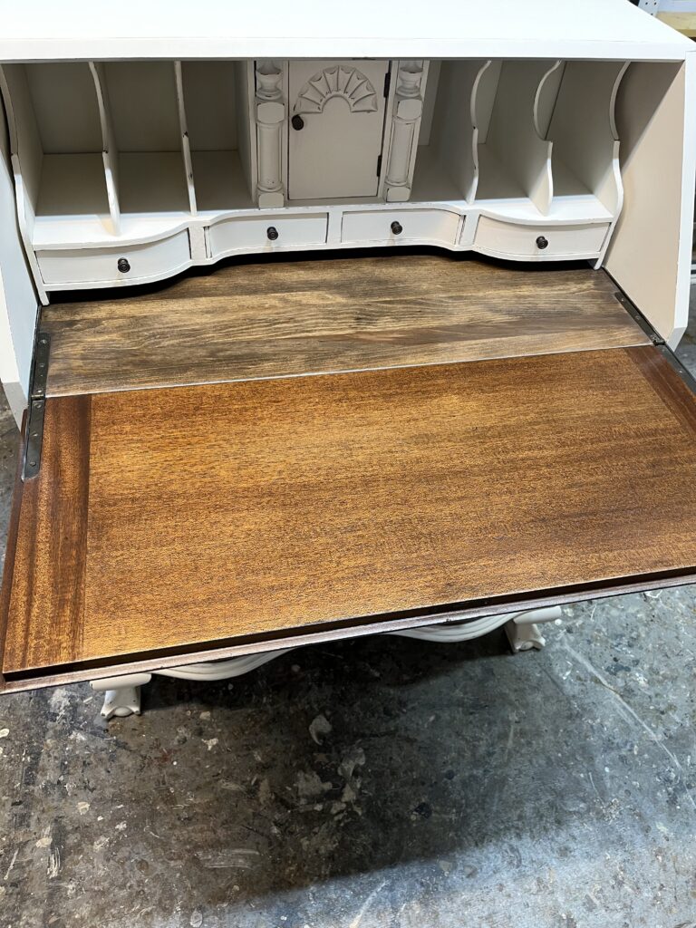 Pine and mahogany stained the same color